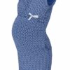 Kojící,těhotenské šaty ve sportovním stylu zdobené jemnou mašličkou – jeans, vel. XXL