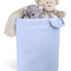 Box na hračky Velvet lux Miminu, prošívaný – modrý