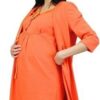Be MaaMaa Těhotenský župan, 3/4 rukáv – oranžová, vel. L/XL