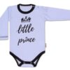 Baby Nellys Body dlouhý rukáv,  Little Prince – modré, vel. 68