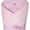 Baby Nellys oboustranná zavinovačka na zavázov. 75x75cm minky Baby Stars, sv. růžová,K19