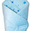 Baby Nellys  Oboustranná rychlozavinovačka 75x75cm s minky Baby Stars – sv. modrá, K19