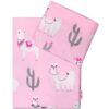 Baby Nellys 2-dílné bavlněné povlečení 135×100, Lama – růžové