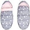 Baby Nellys Fusák maxi s fleece 105x50cm – Srdíčka, růžová