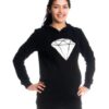 Be MaaMaa Těhotenské a kojící triko/mikina Diamant, dl. rukáv, černé, vel. XL