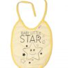 Nepromokavý bryndáček Baby Nellys velký Baby Little Star, 24 x 23 cm – žlutá
