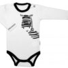 Baby Nellys Body dlouhý rukáv, bílé, Zebra, vel. 62