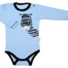 Baby Nellys Body dlouhý rukáv, modré, Zebra, vel. 74