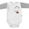Baby Nellys Body dlouhý rukáv Monkey – sv. šedý melírek, vel. 86