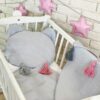 Baby Nellys Dětská vaflová 2 dílná sada Medvídek – světle šedá