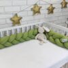 Mantinel Baby Nellys pletený cop – zelený/oliva