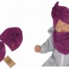 Z&Z Stylová dětská jarní/podzimní bavlněná čepice, turban s šátkem, švestka, 48/52cm