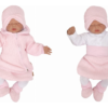 Z&Z 6-dílná sada kabátek, body, sukně, punčochy, botky, čepička – růžová, bílá, vel. 62
