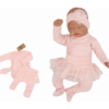 Z&Z 3-dílná soupravička body, polodupačky a čelenka – růžová, vel. 62