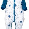 Baby Nellys Overálek Galaxie, zapínání uprostřed, bílá/granát, vel. 74