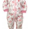 Baby Nellys Overálek Růžičky, zapínání uprostřed, pudrová/ecru, vel. 56