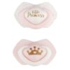 Canpol Babies 2 ks symetrických silikonových dudlíků, 0-6m, Little princess, růžový