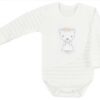 Koala Baby body s dlouhým rukávem  Dominika – Medvídek, smetanové