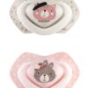 Canpol Babies 2 ks symetrických silikonových dudlíků, 0-6m, Bonjour Paris, růžová/šedá