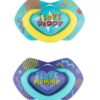Canpol Babies 2 ks symetrických silikonových dudlíků, 6-18m, Neon Love Baby, modré