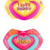 Canpol Babies 2 ks symetrických silikonových dudlíků, 6-18m, Neon Love Baby, růžovo, žluté