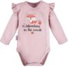 EEVI Kojenecké body dl. rukáv, zapínání bokem Adventure – Liška s volánkem, pudrové