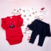 K-Baby 3 dílná sada – 2x body dlouhý rukáv, legínky s týl sukničkou – Baletka, vel. 86
