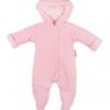 Oteplený overálek/kombinézka s kapuci a oušky Baby Nellys ® – růžový, vel. 74