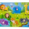 Dřevěné zábavné puzzle vkládací Euro Baby – Safari