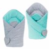 Mamo Tato Oboustranná zavinovačka Minky Baby – Mini hvězdičky bílé na šedém/ mátová