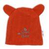 Baby Nellys Dvouvrstvá kojenecká čepička s oušky Teddy – cihlová, vel. 62