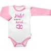 Body dlouhý rukáv s vtipným textem Baby Nellys, Haló! Já jsem tu nová, vel. 74, holka