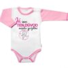 Body dl.rukáv s vtip. textem Baby Nellys, Já jsem TEN DŮVOD našeho zpoždění,vel. 86, holka