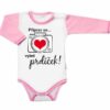 Body dlouhý rukáv s vtipným textem Baby Nellys, Připrav se….vyletí prdíček, holka,vel.80