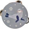 Dětská dřevěná tamburína Tuleň – šedá, Adam Toys