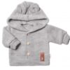 Dětský elegantní pletený svetřík s knoflíčky a kapucí s oušky Baby Nellys, šedý, vel. 68