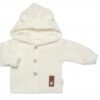 Dětský elegantní pletený svetřík s knoflíčky a kapucí s oušky Baby Nellys, ecru, vel. 80