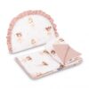 2D sada do kočárku, postýlky, kolébky, mušelín, bavlna, Baletka, pudrově růžová